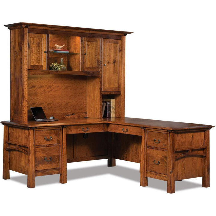 QW Amish Artesa 'L' Desk with Optional Hutch