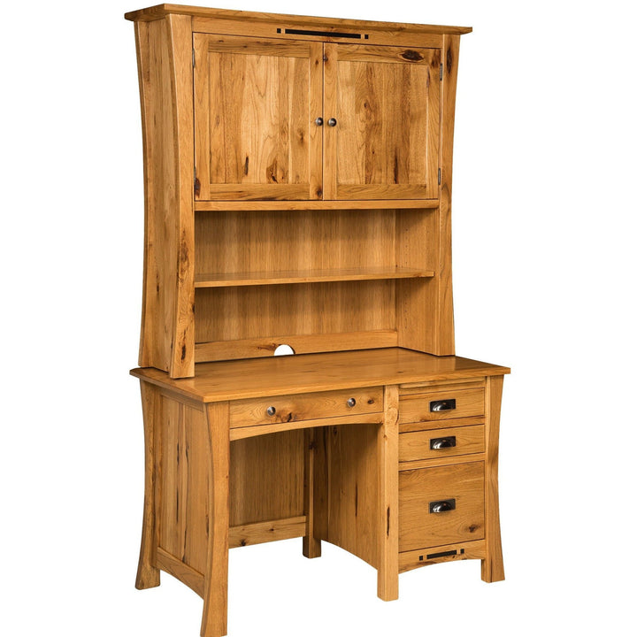QW Amish Arts & Crafts Single Pedestal Desk with Optional Hutch
