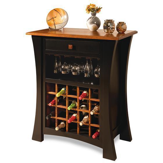 QW Amish Arts & Crafts Wine Cabinet