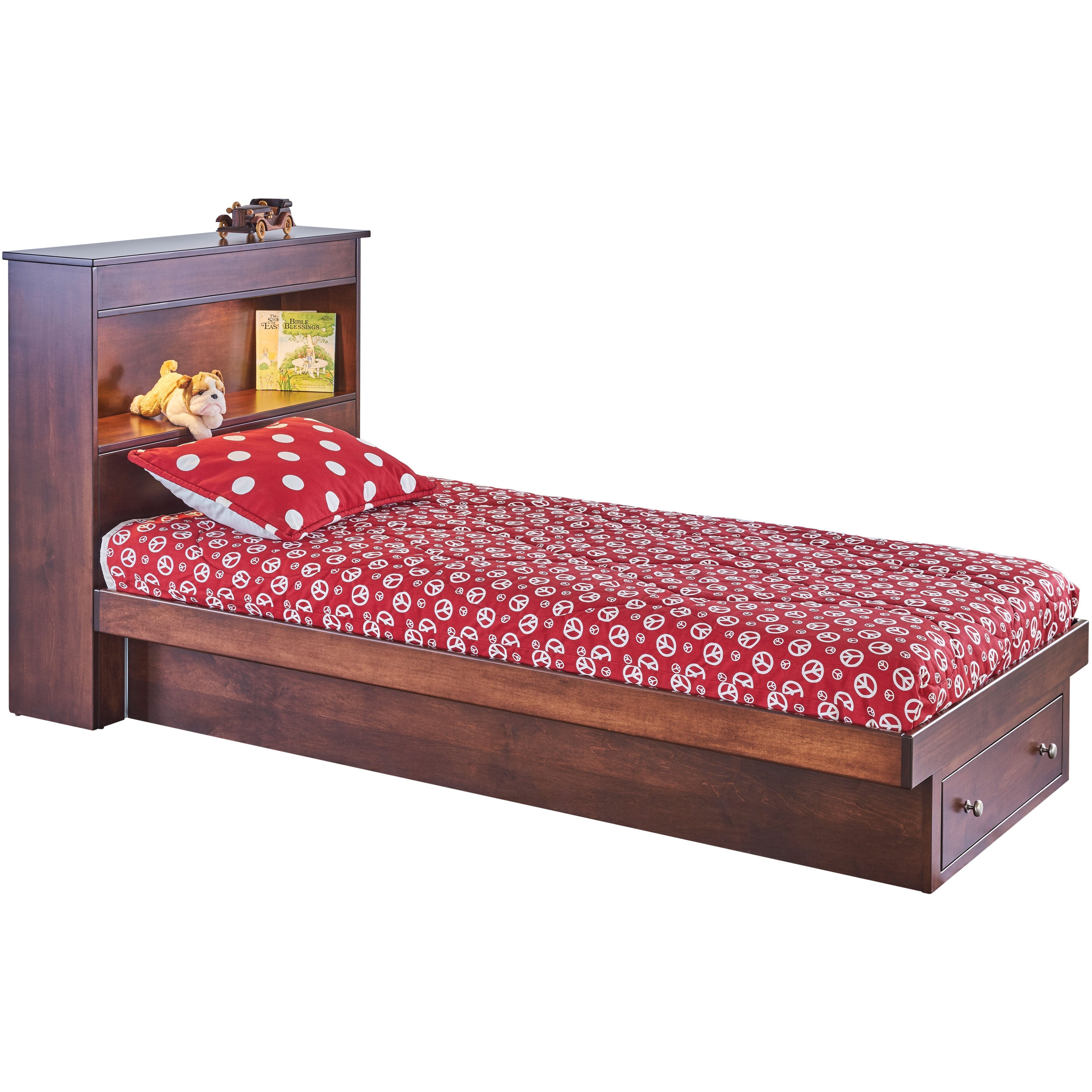 QW Amish Bookcase Bed with Drawer