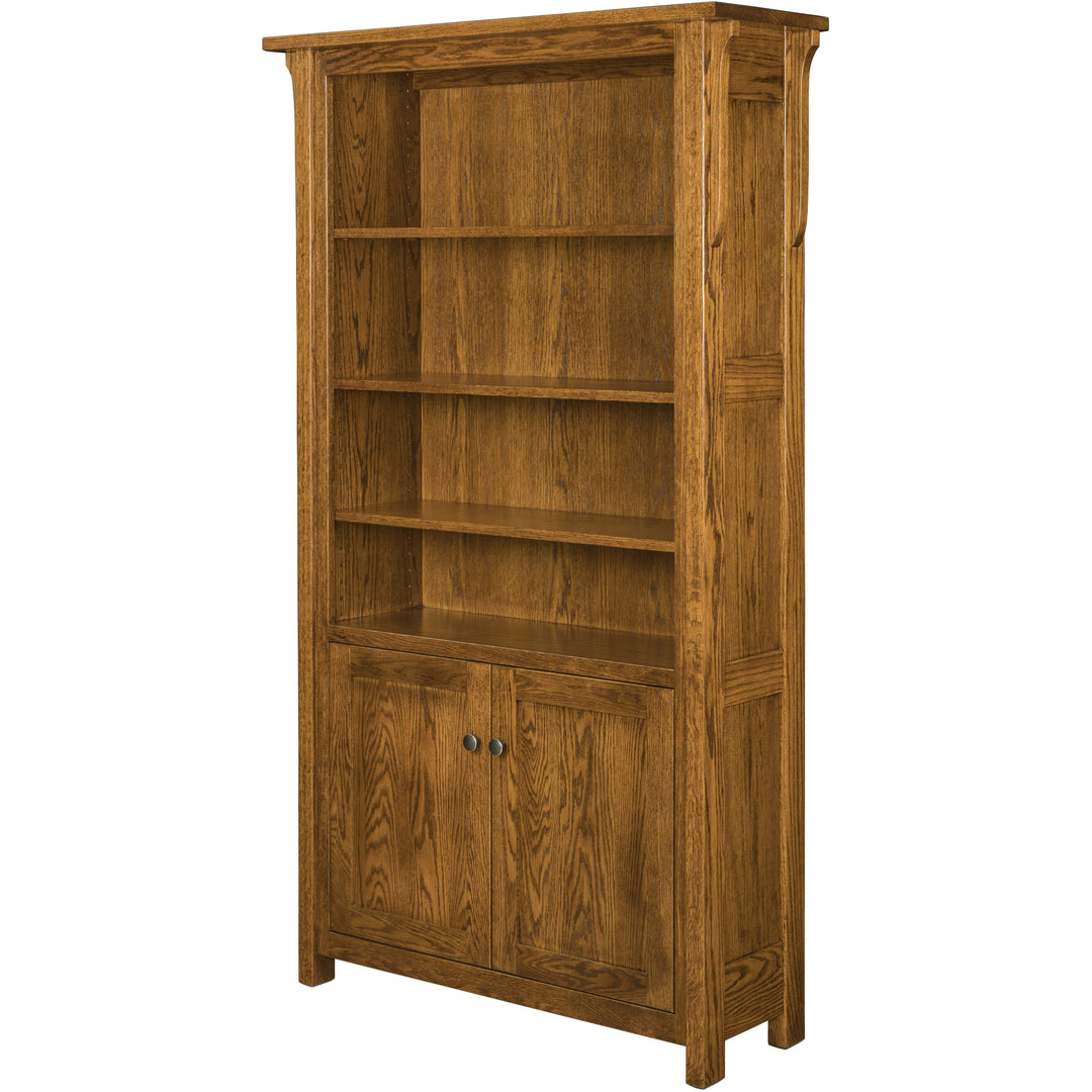 QW Amish Boston Bookcase with Doors at Bottom