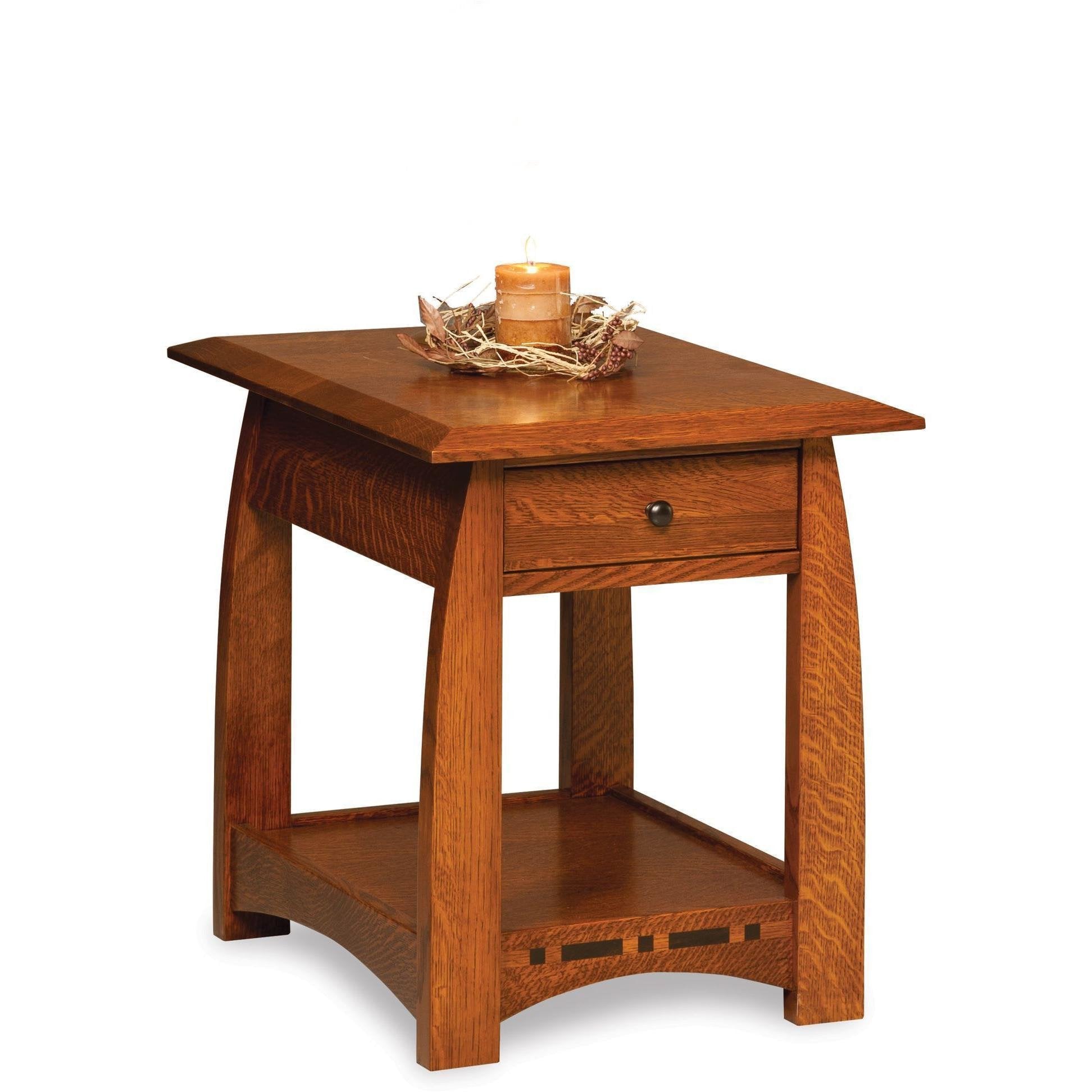 QW Amish Boulder Creek Round End Table - Thumbnail 3