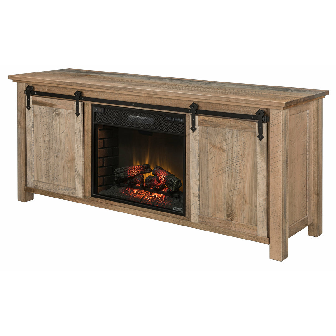 QW Amish Calloway Fireplace Media Console