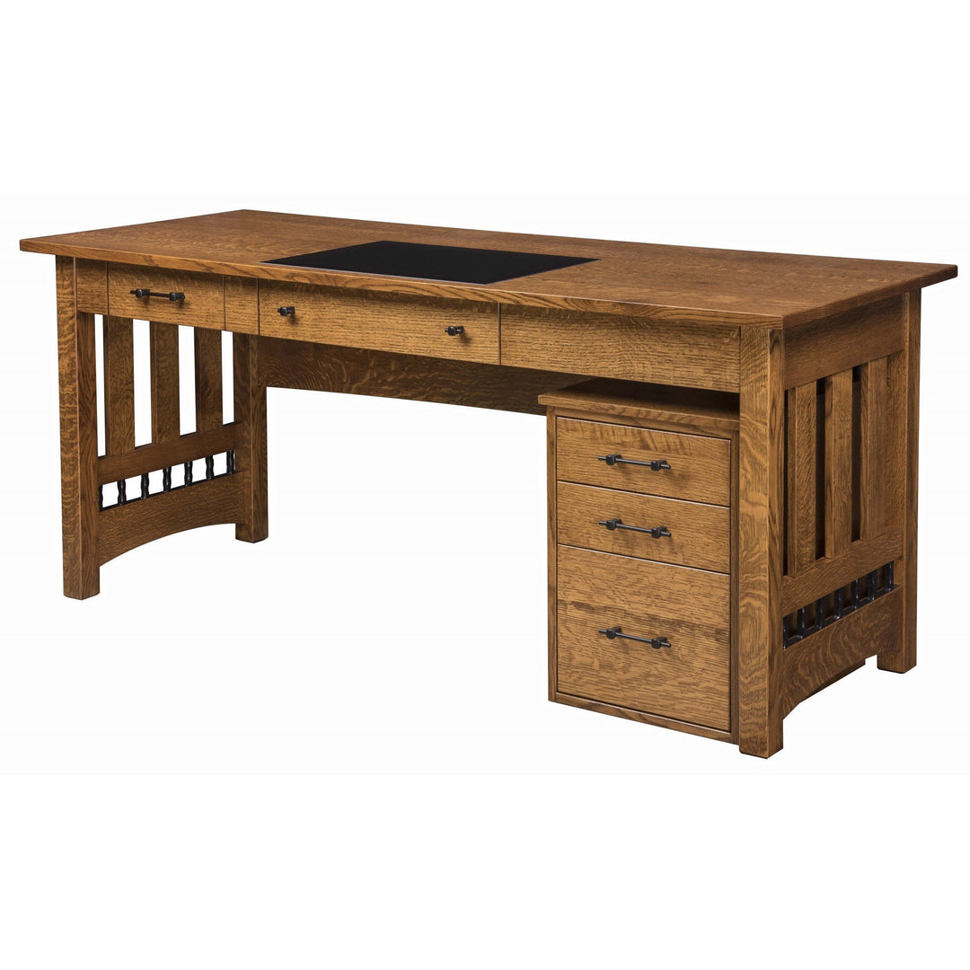 QW Amish Carmen 72" Writing Desk with Optional File