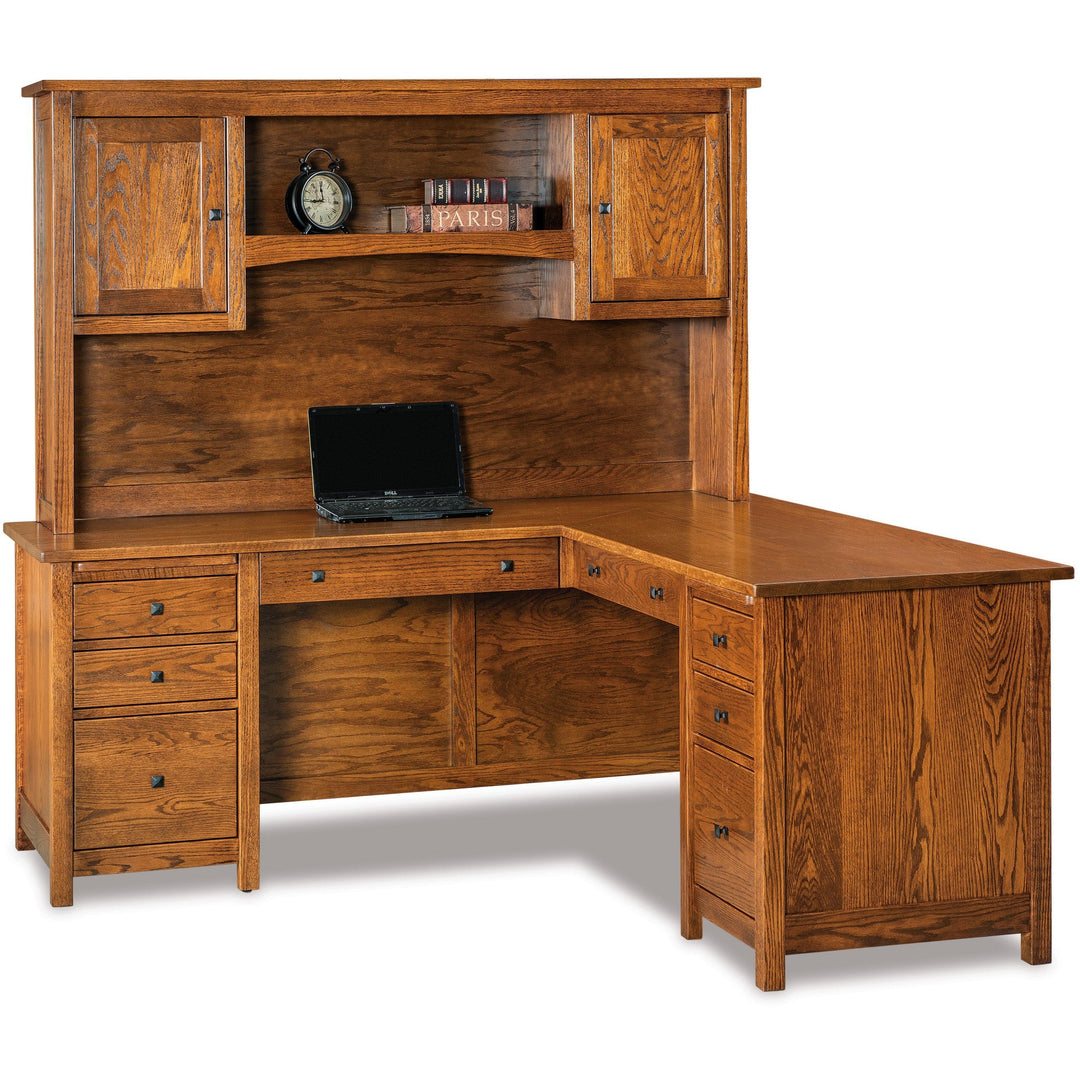 QW Amish Centennial L-Shape Desk w/ Optional Hutch