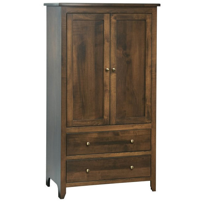 QW Amish Classic Shaker Two Drawer Armoire