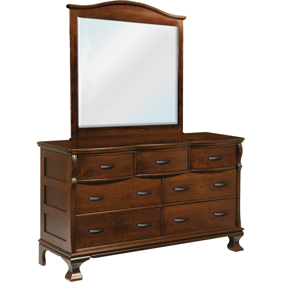 QW Amish Classical 7 Drawer Dresser with Beveled Mirror HUYF-80608034
