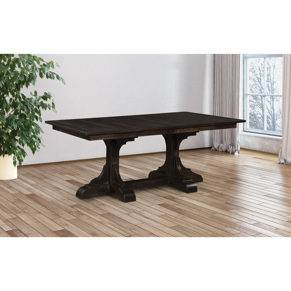 QW Amish Clifford Double Pedestal Table