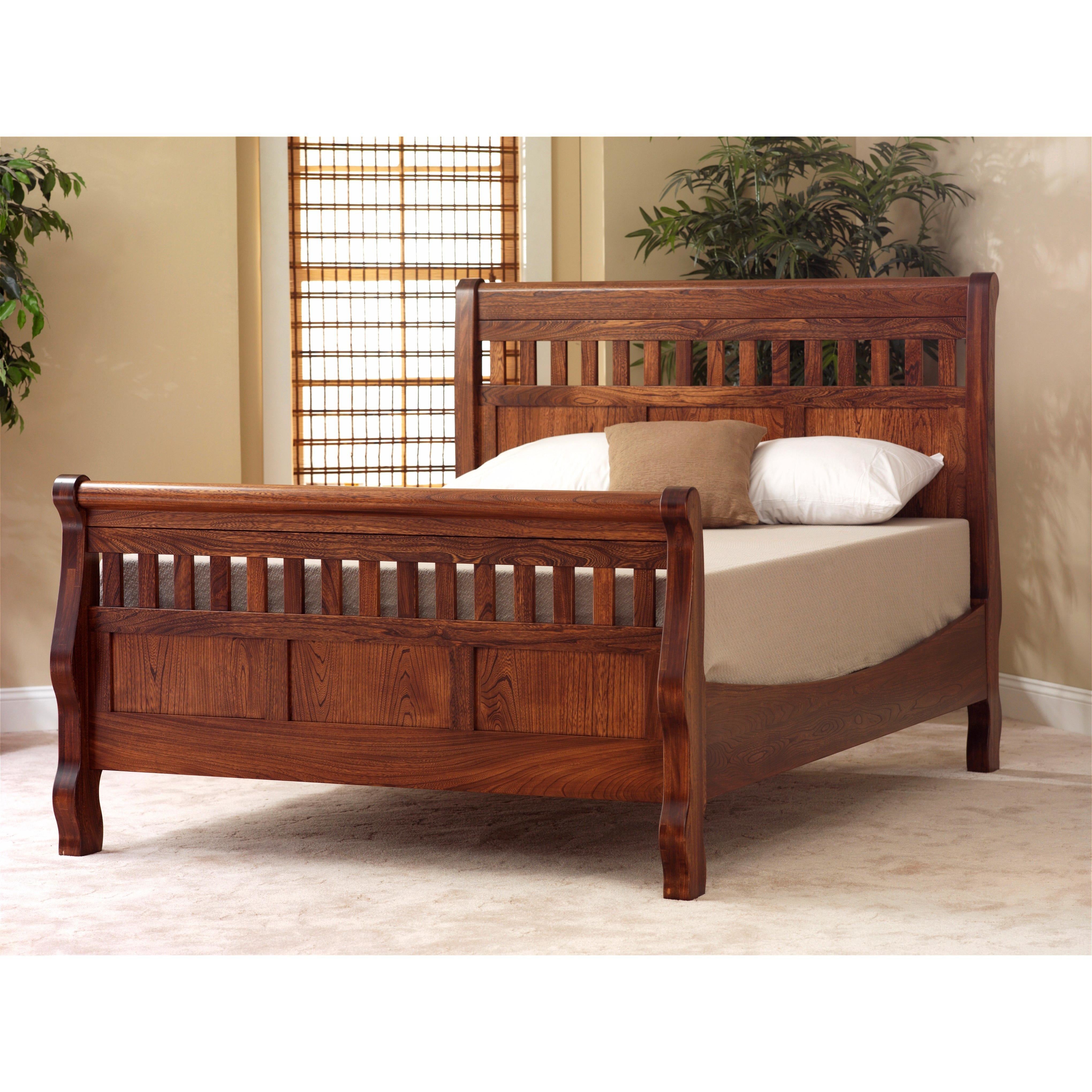 Mission style store sleigh bed