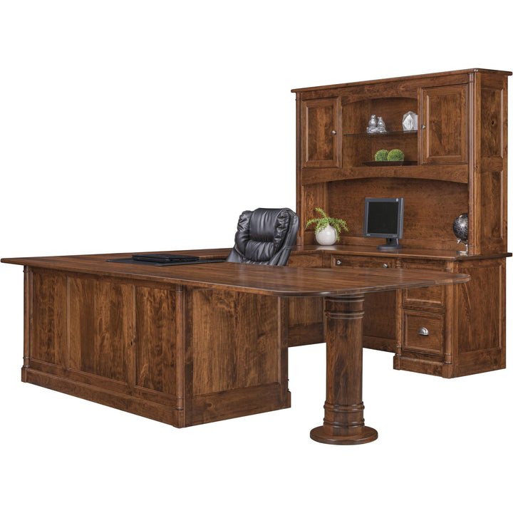 QW Amish Covington U-Shape Desk with Optional Hutch
