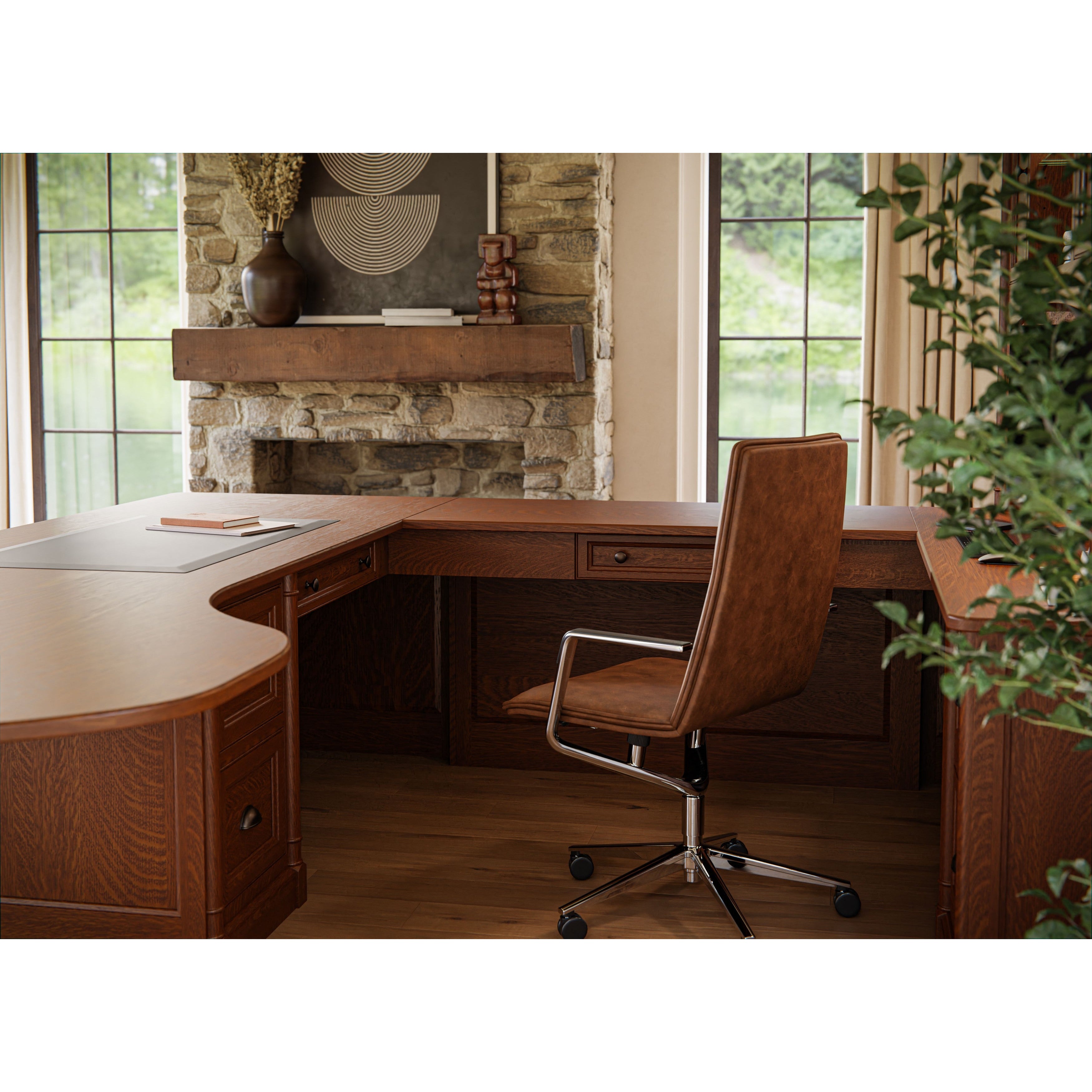 QW Amish Covington U-Shape Desk - Thumbnail 5
