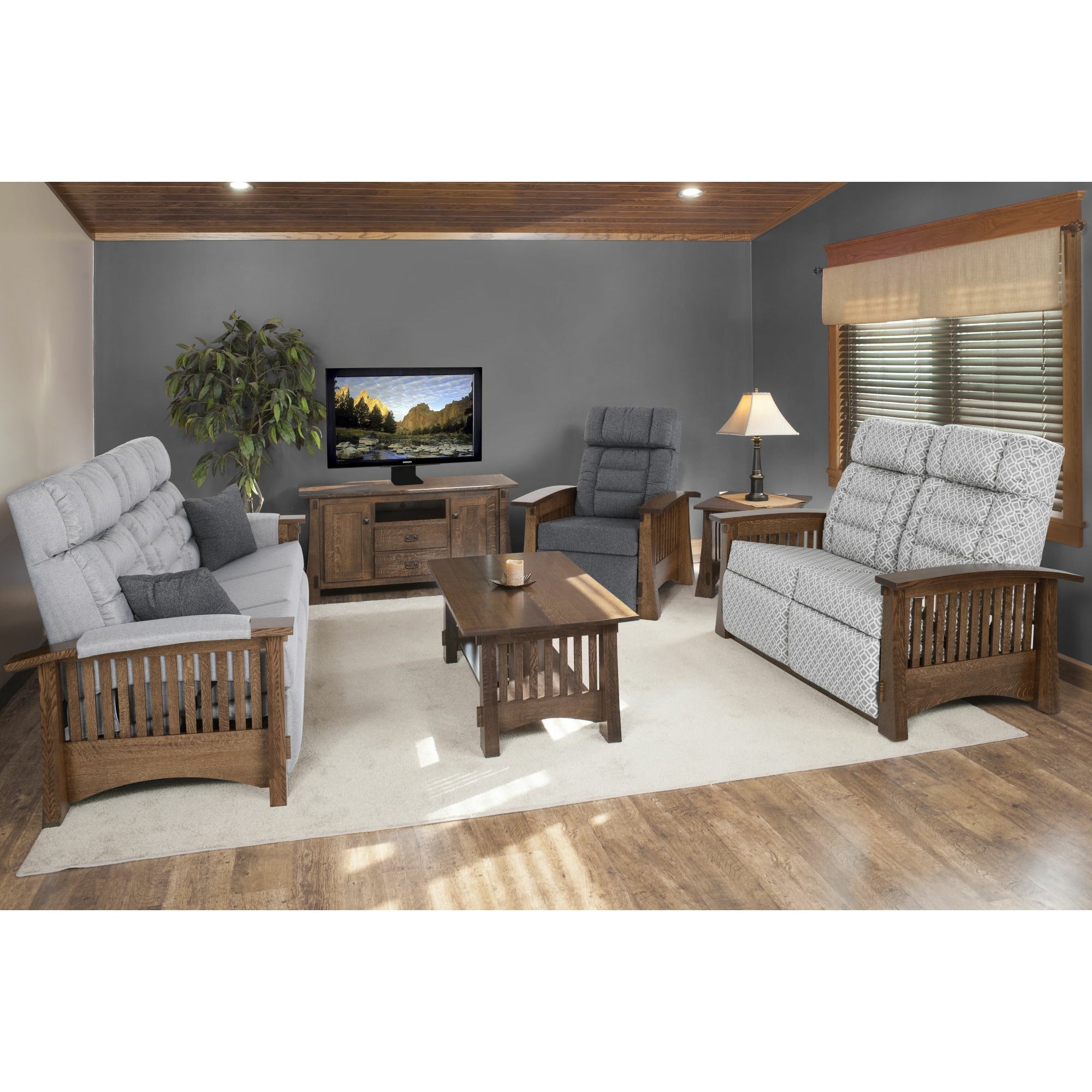 QW Amish Craftsman Mission Reclining Loveseat - Thumbnail 3