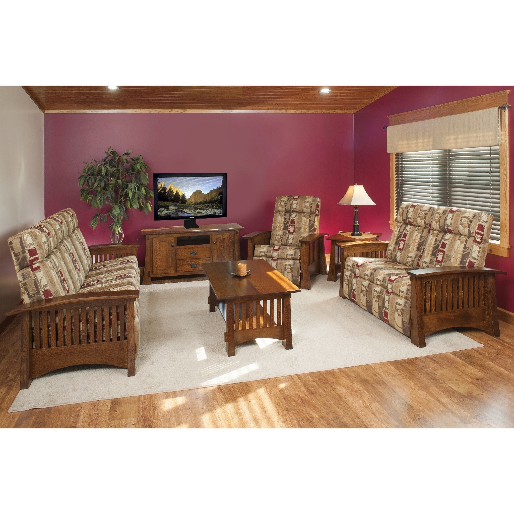 QW Amish Craftsman Mission Reclining Sofa - Thumbnail 5