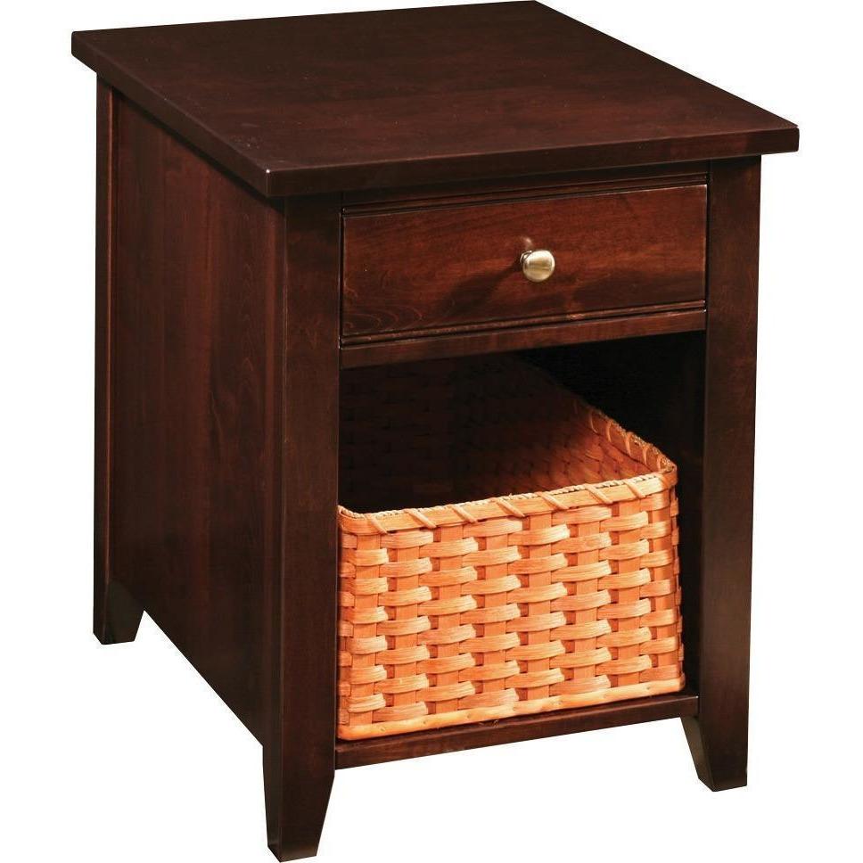 QW Amish Crawford End Table Drawer with Basket