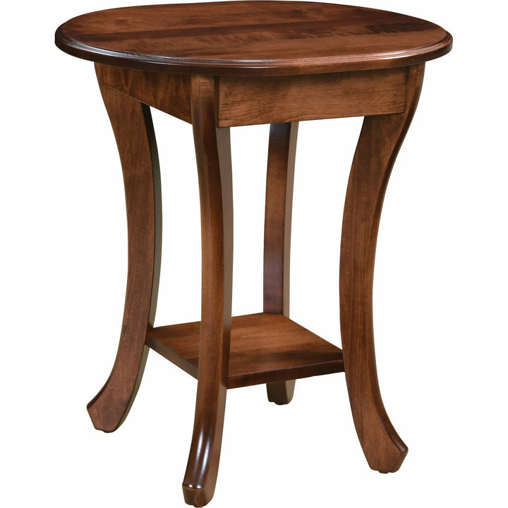 QW Amish Curved Leg Oval End Table