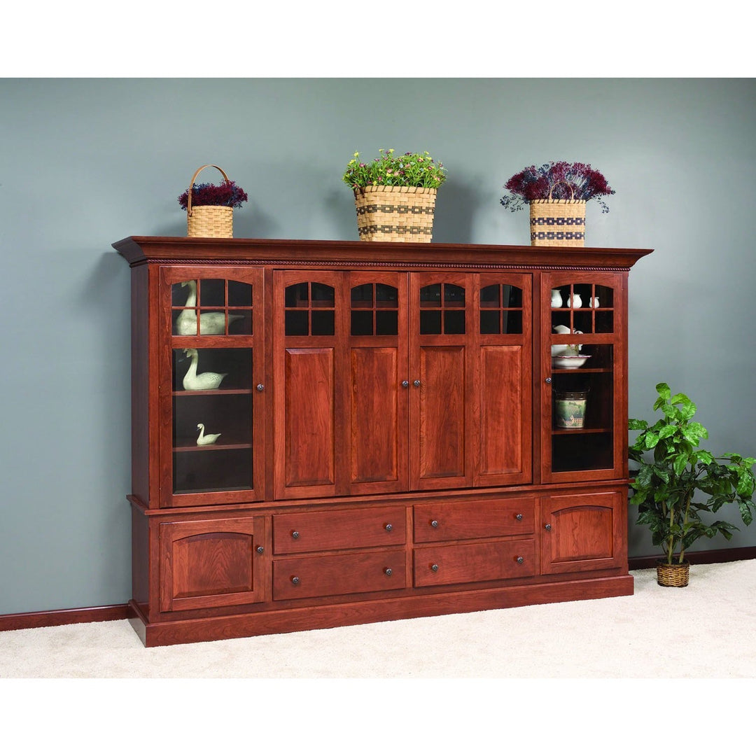 QW Amish Deluxe Traditional Media Wall Unit
