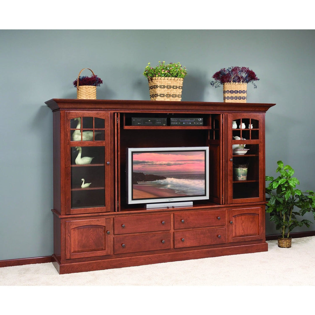 QW Amish Deluxe Traditional 108" Media Wall Unit