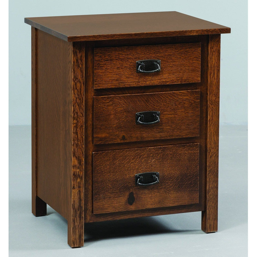 QW Amish Elkins Mission 3 Drawer Nightstand