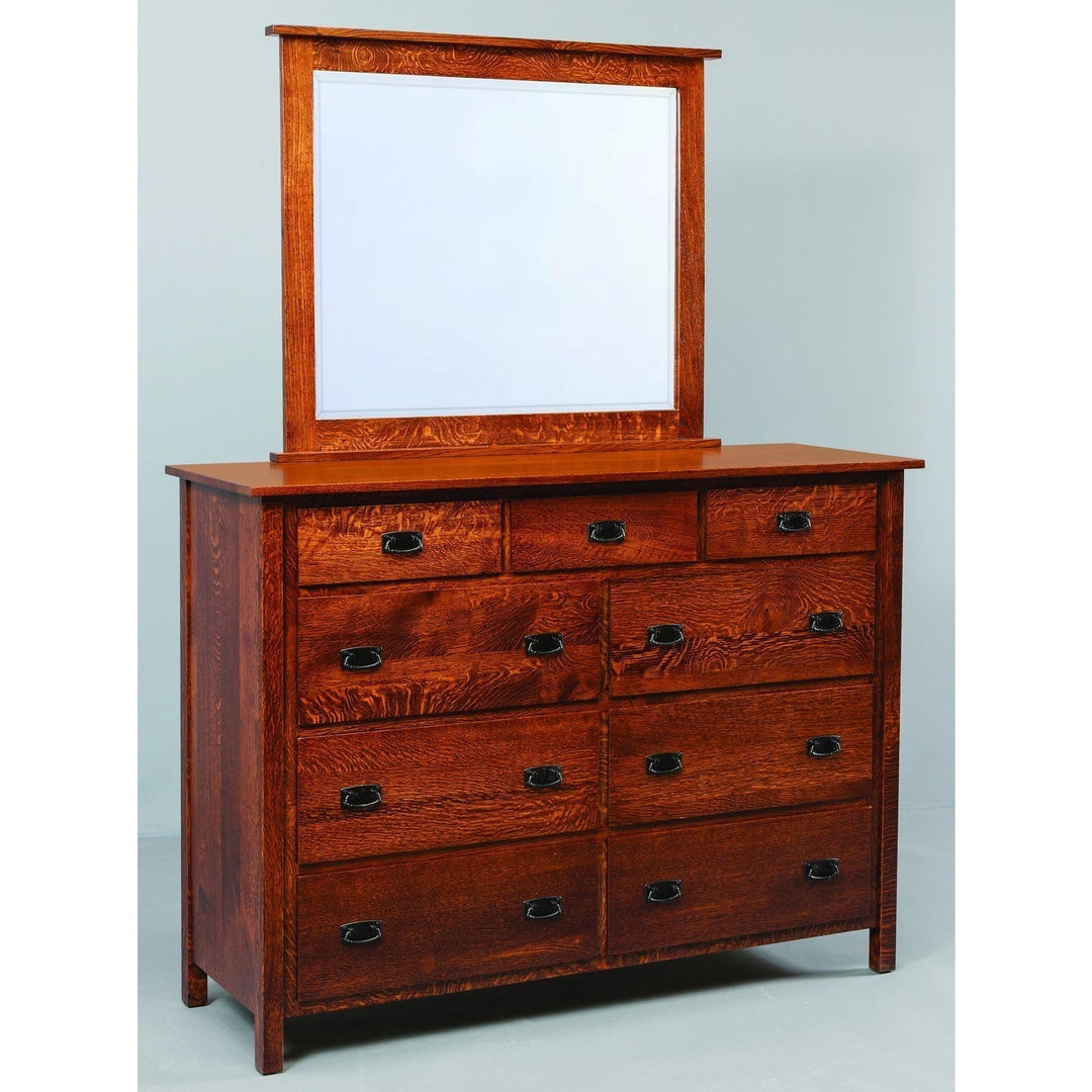 QW Amish Elkins Mission High Dresser with Mirror Option