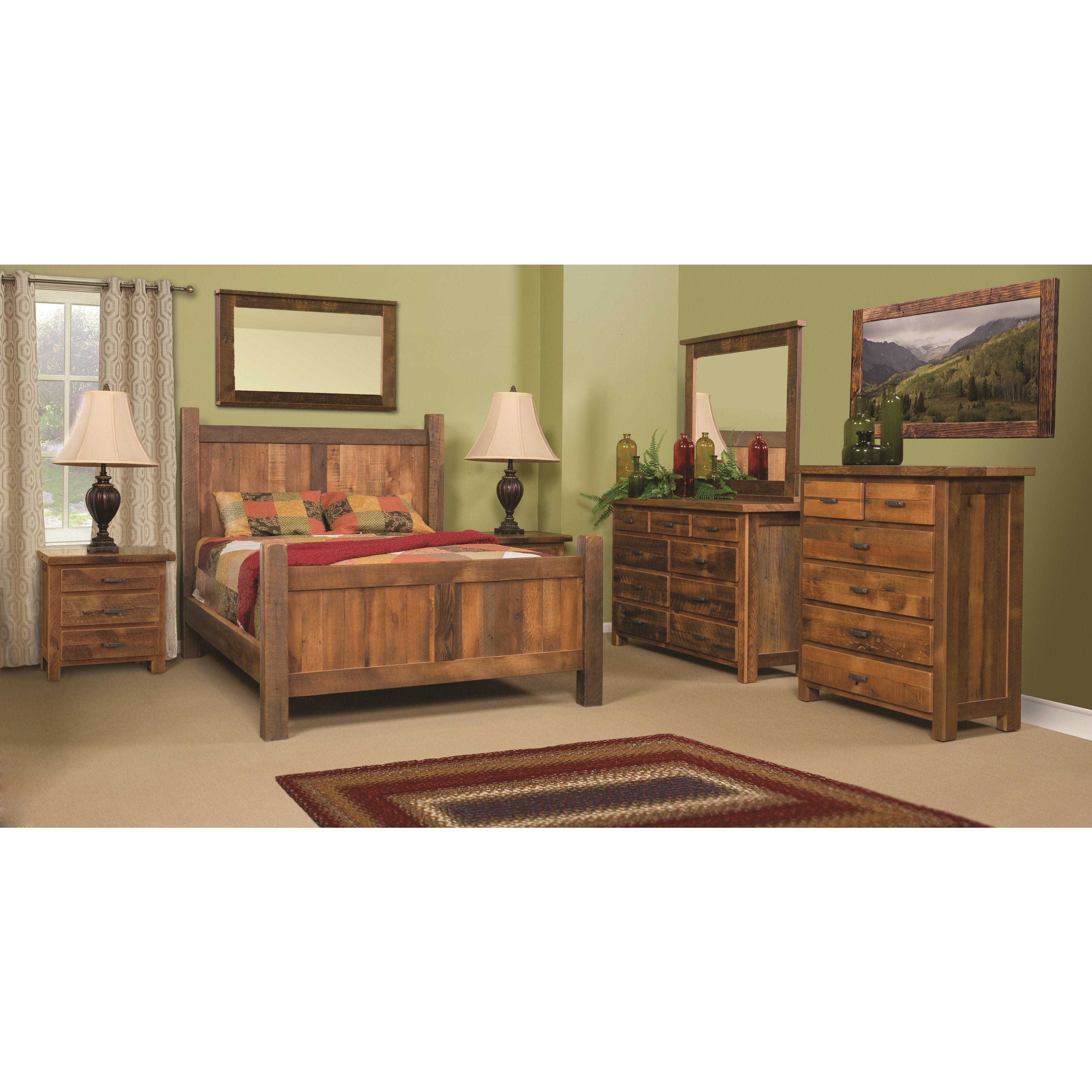 QW Amish Farmhouse Reclaimed Barnwood 9 Drawer Dresser - Thumbnail 3