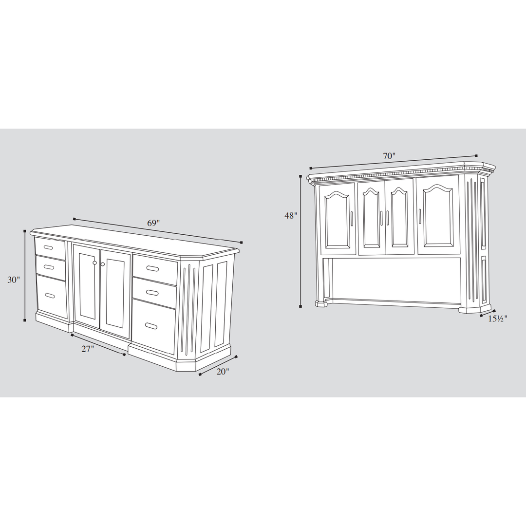 QW Amish Fifth Avenue Credenza with Optional Hutch
