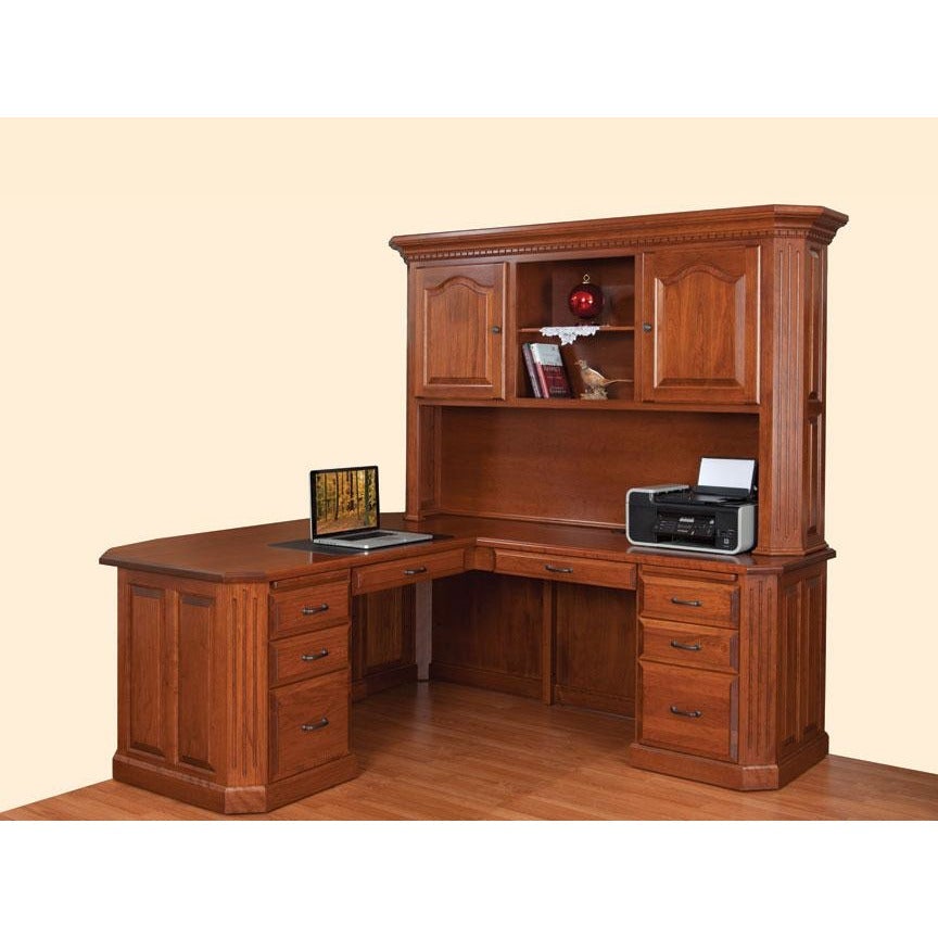 QW Amish Fifth Avenue L-Shape Desk with Optional Hutch