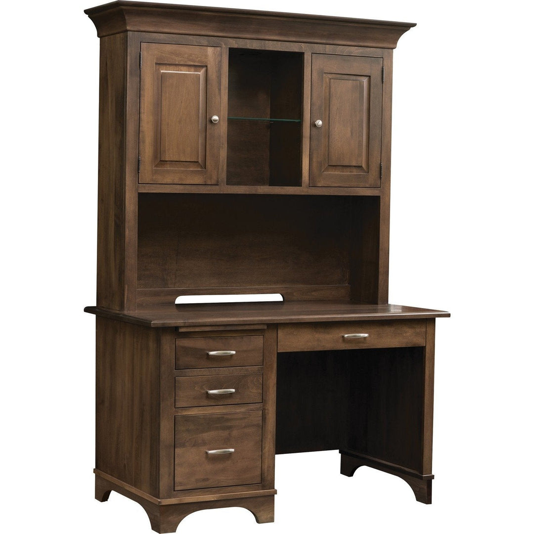 QW Amish Finley Single Pedestal Desk with Optional Hutch MEKH-FL9020-FL9220