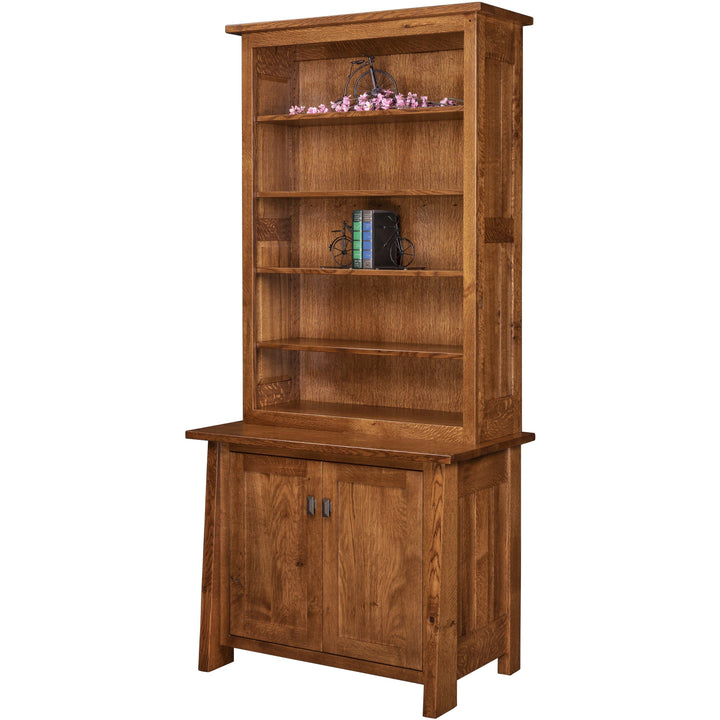 QW Amish Freemont Mission 2 Door Cabinet with Optional Hutch