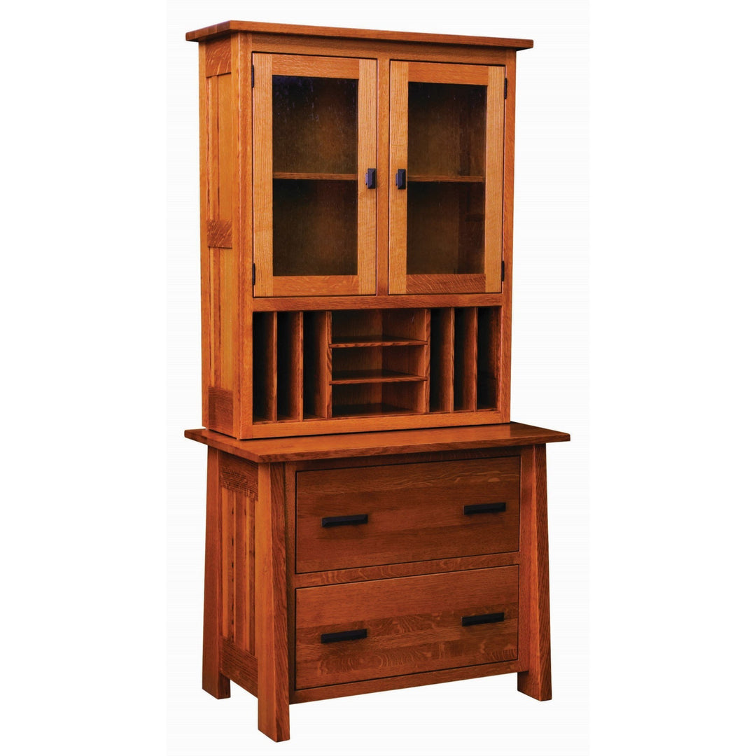 QW Amish Freemont Mission Lateral File with Optional Hutch