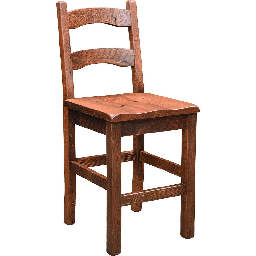 QW Amish Frontier Reclaimed Barnwood Bar Chair