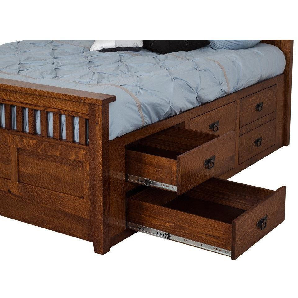 QW Amish Guttenburg Mission 12 Drawer Storage Bed ANGB-1512