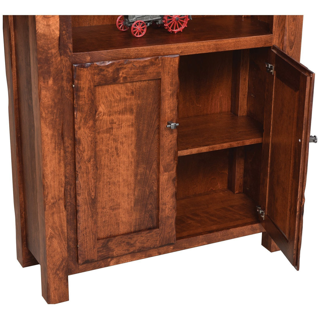 QW Amish Hewn Bookcase with Doors