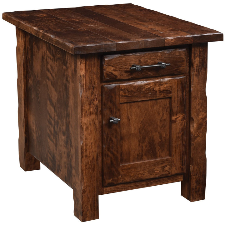QW Amish Hewn Enclosed End Table