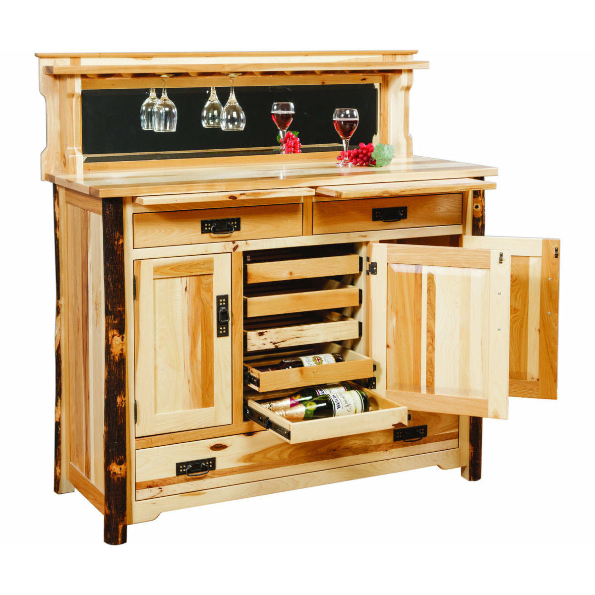 wood and wood 契-CHIGIRI-[Walnut] QW Amish Hickory Log Buffet – Quality Woods Furniture