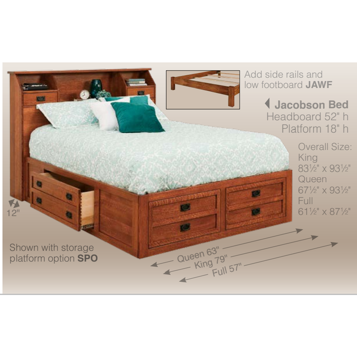 QW Amish Jacobson Storage Bed