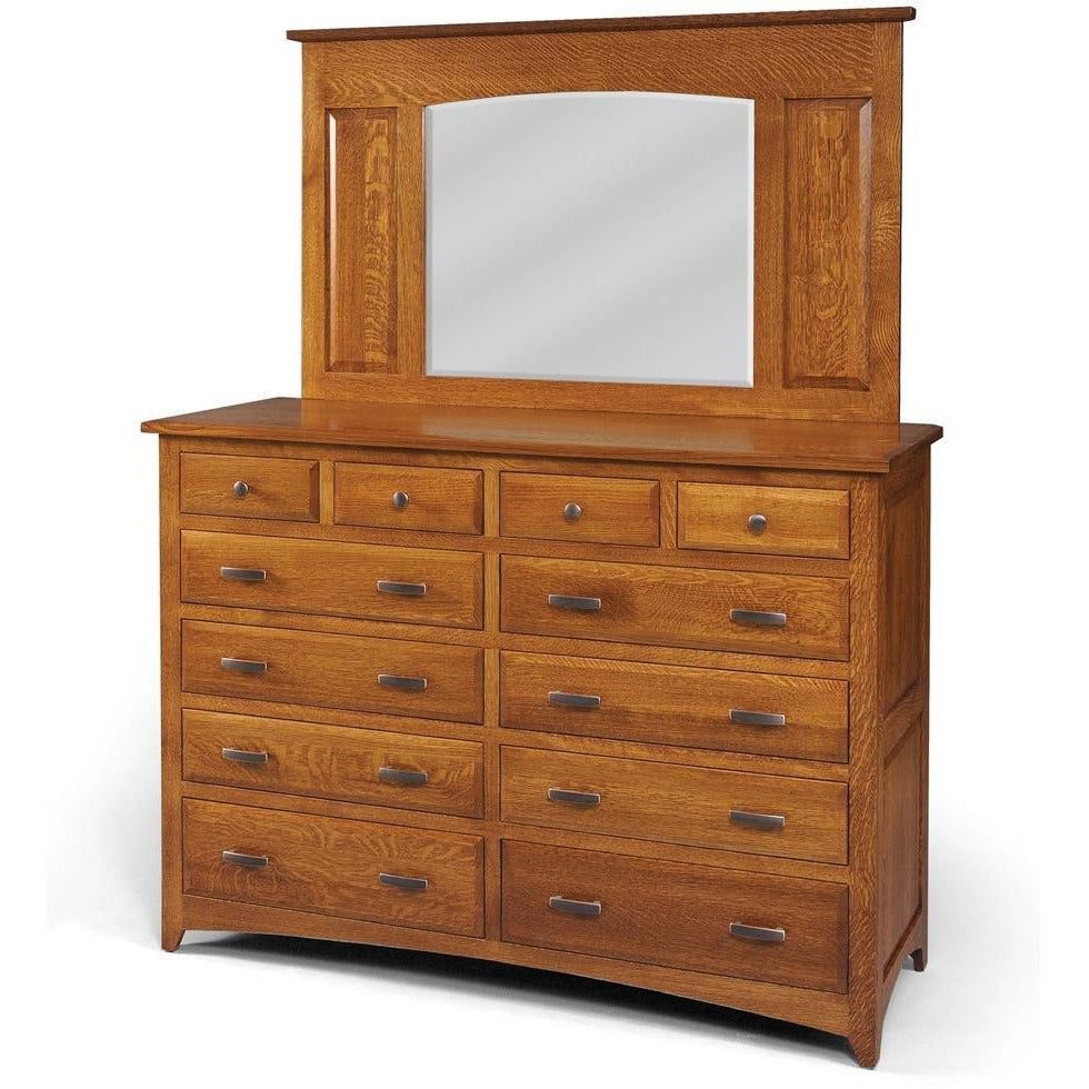 QW Amish Jefferson Suites Dresser and Mirror JPOL-JEF76JEF76M
