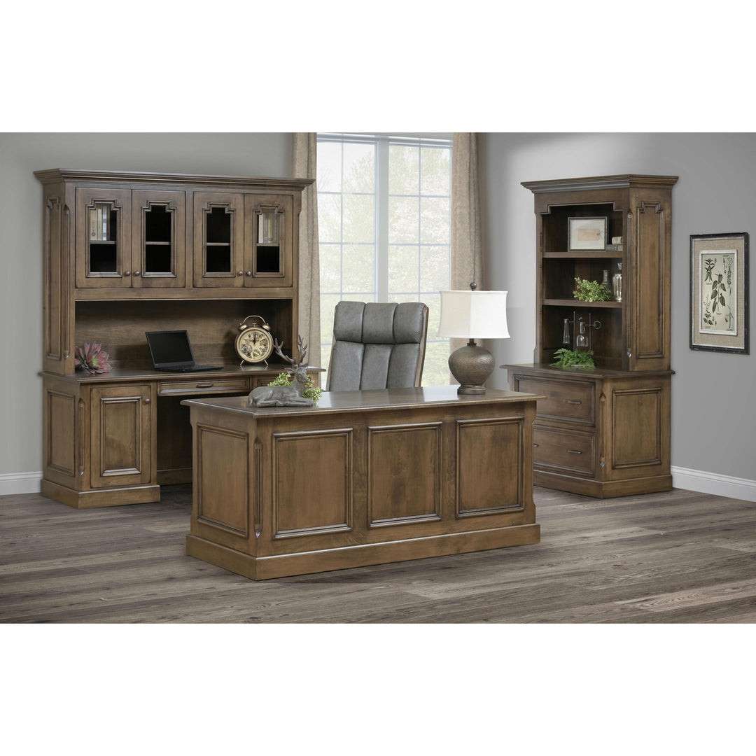 QW Amish Kensington Lateral File with Optional Bookshelf