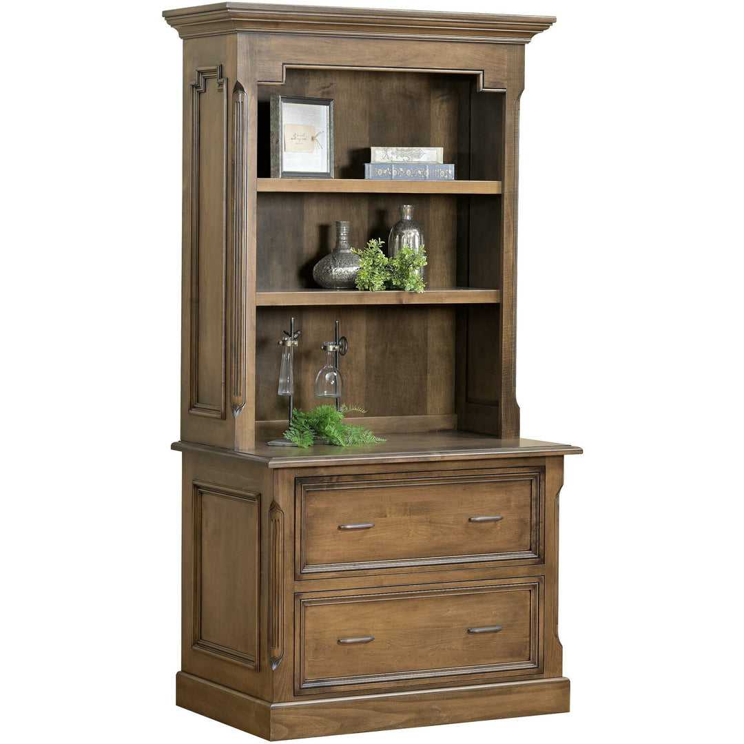 QW Amish Kensington Lateral File with Optional Bookshelf