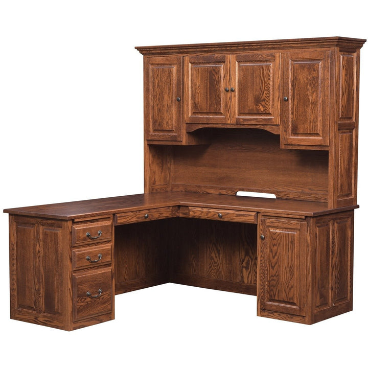 QW Amish Kingston L Shape Corner Desk with Optional Hutch MEKH-KT-7270-8070