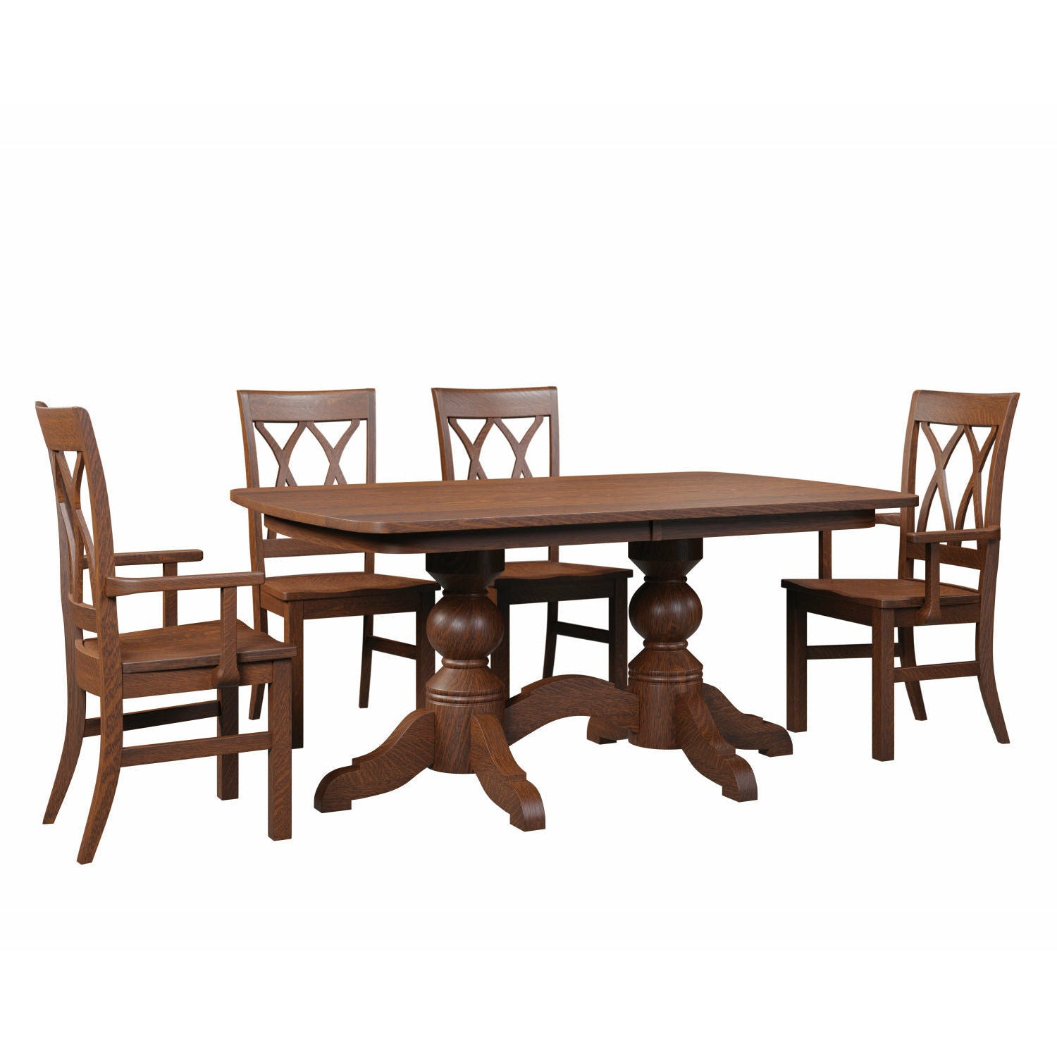 QW Amish Kowan Double Pedestal Table - Thumbnail 2