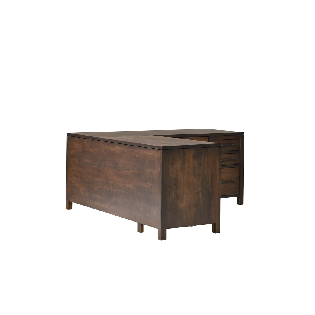 QW Amish Leon L Shape Desk w/ Optional Hutch