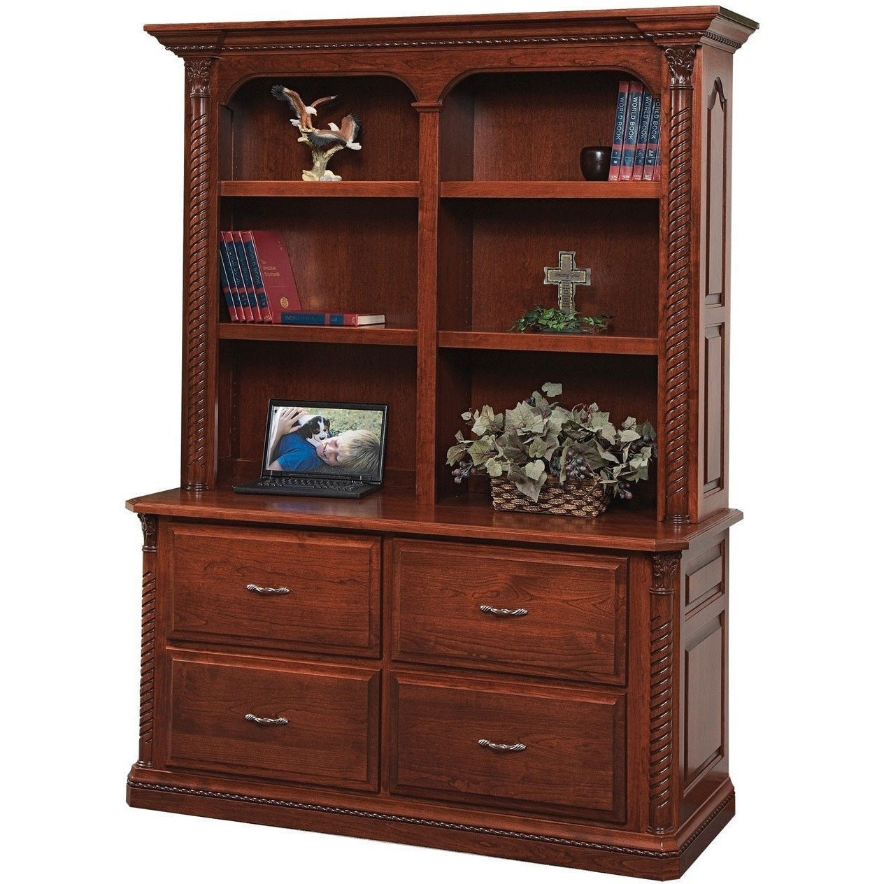 QW Amish Lexington Office Lateral File & Bookshelf
