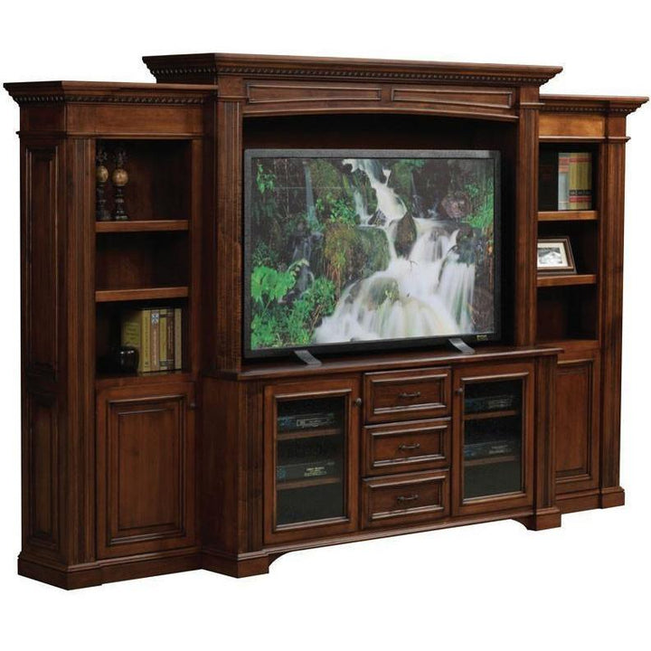 QW Amish Lincoln Entertainment 125" Wall Unit