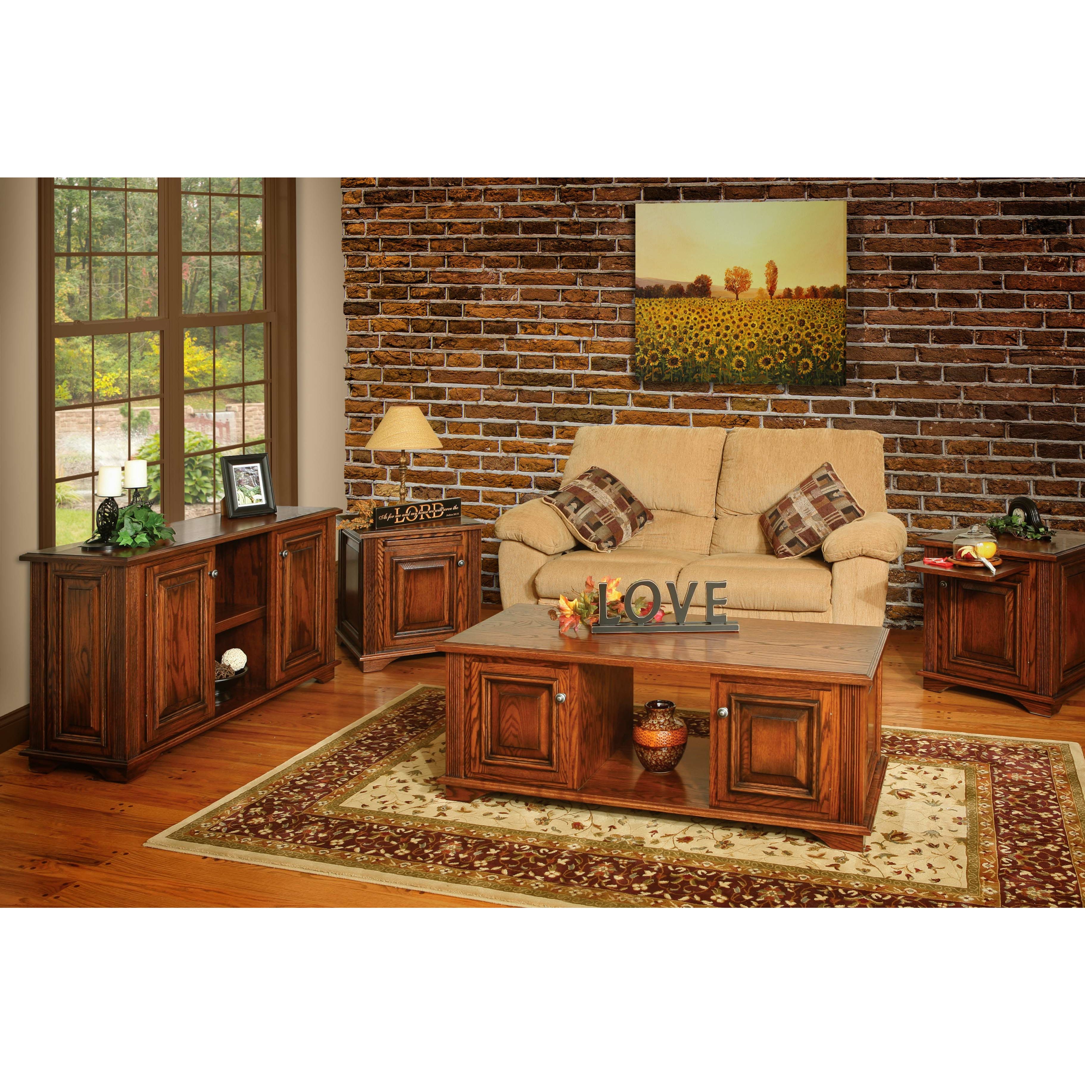 QW Amish Lincoln Entertainment Sofa Table - Thumbnail 4