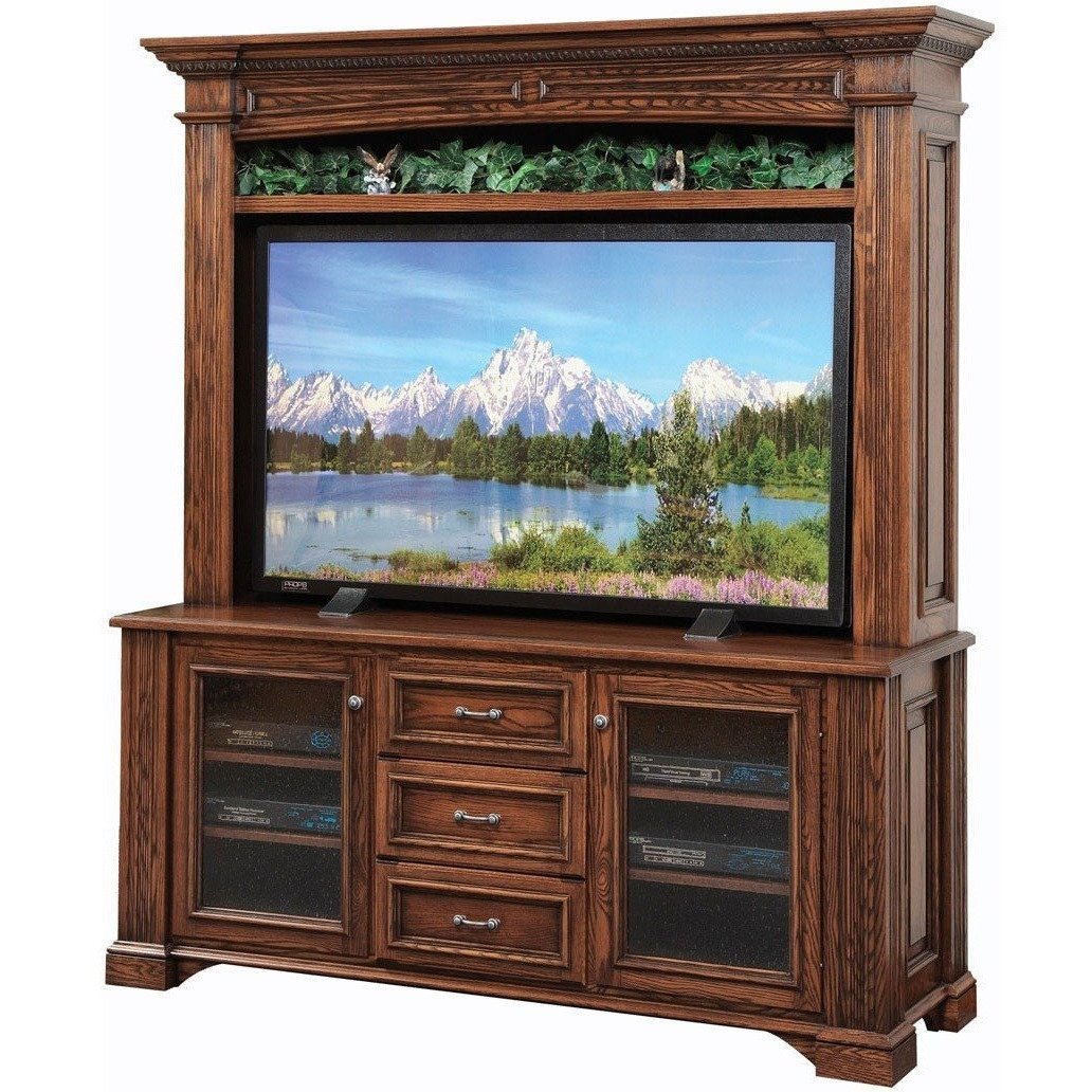 QW Amish Lincoln Entertainment TV Stand & Hutch