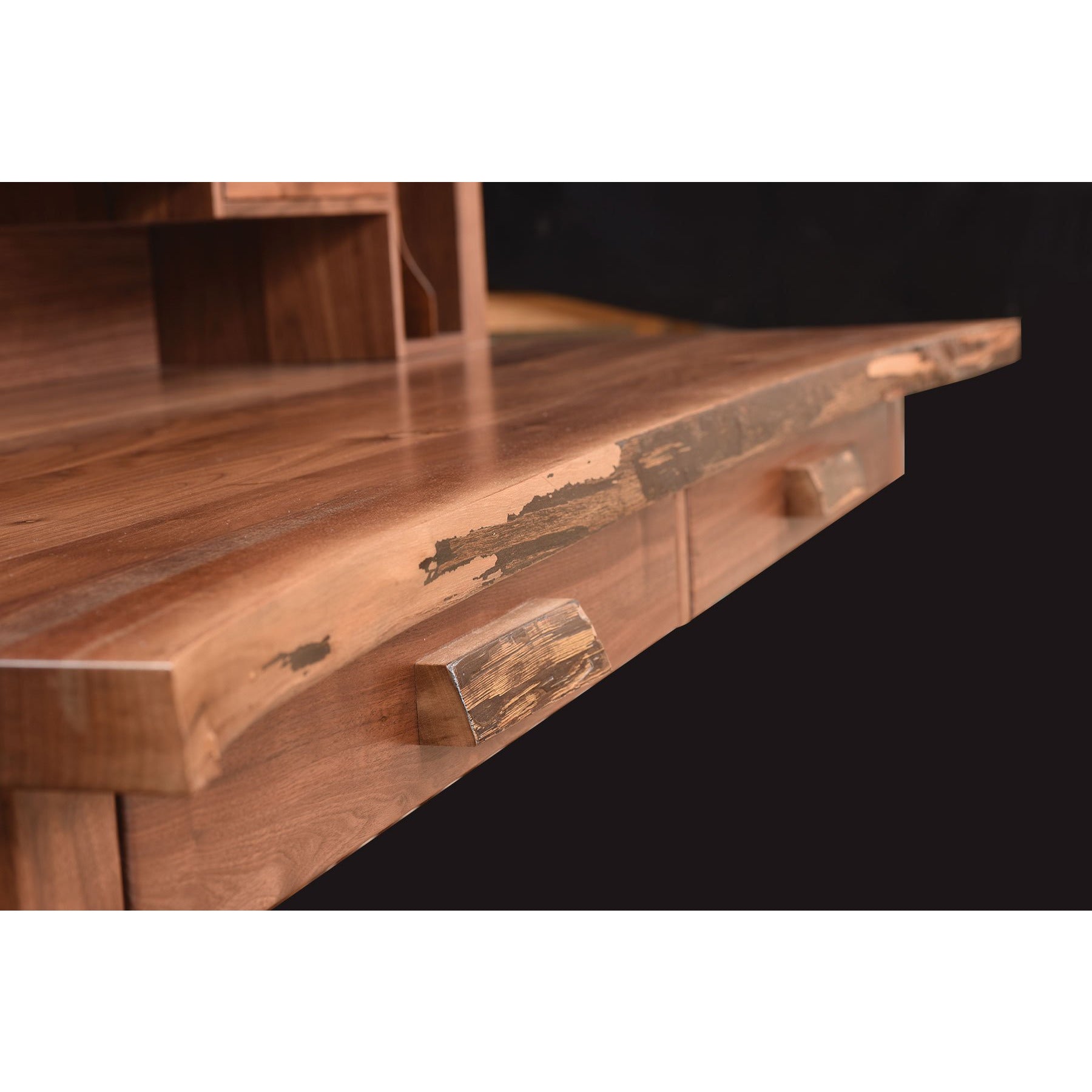 QW Amish Deluxe Live Edge 62" Roll-Top Desk - Thumbnail 3
