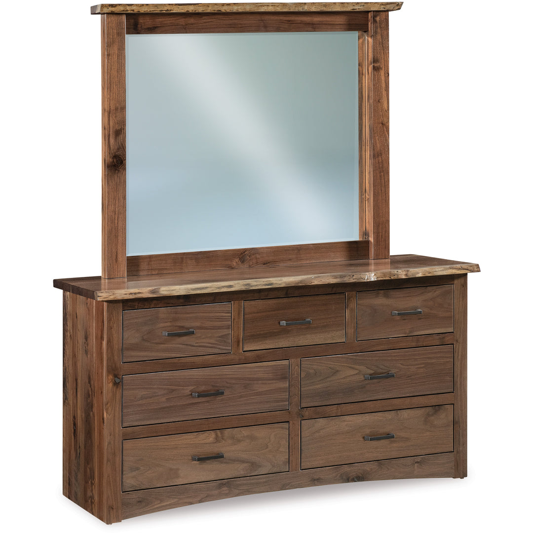 QW Amish Live Wood Low Dresser & Optional Mirror