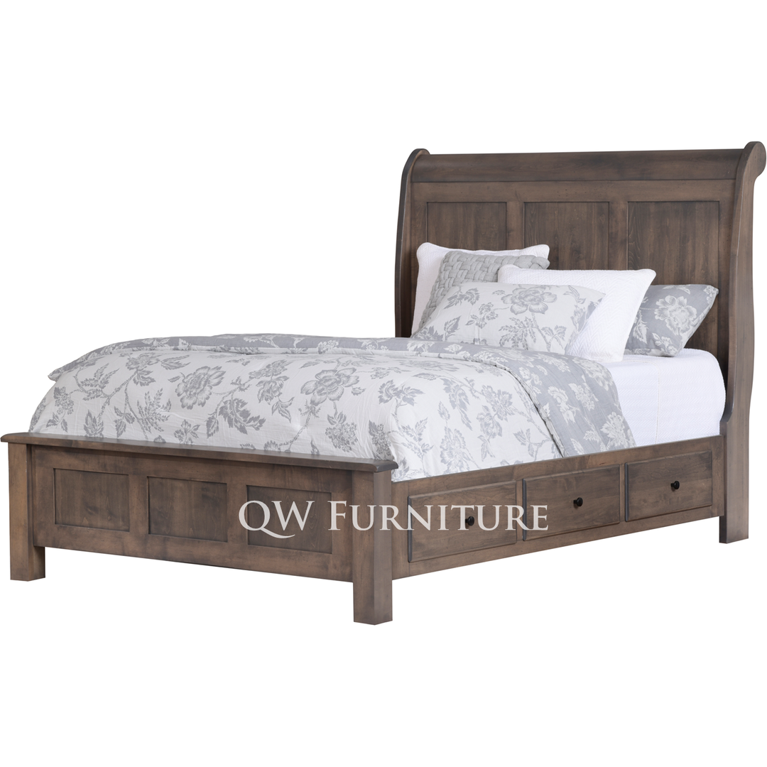 QW Amish Lodge 5pc Set with Storage Bed