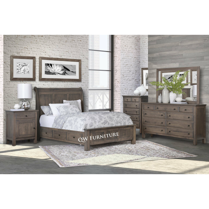 QW Amish Lodge 5pc Set with Storage Bed