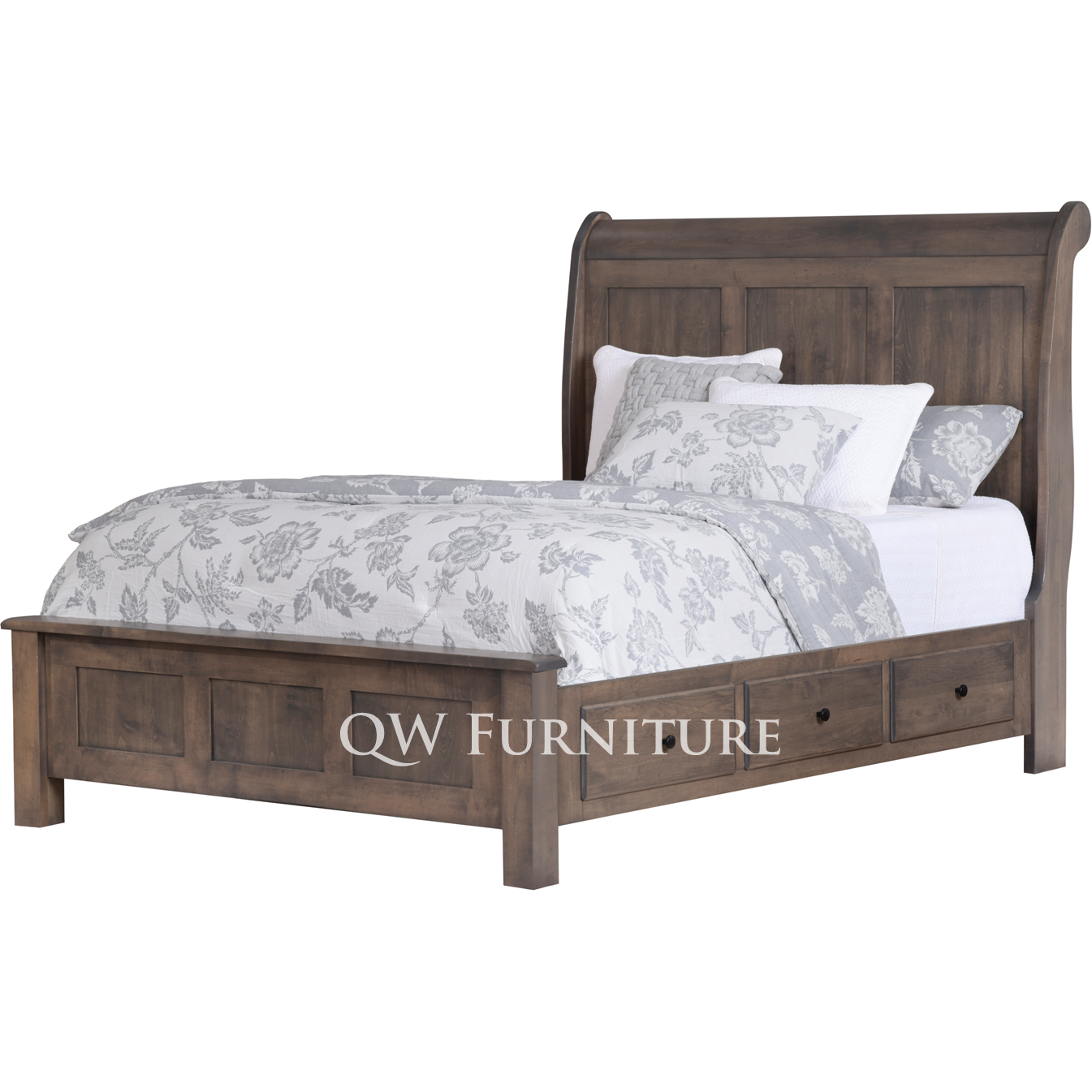 QW Amish Lodge Slab 6 Drawer Storage Bed - Thumbnail 5